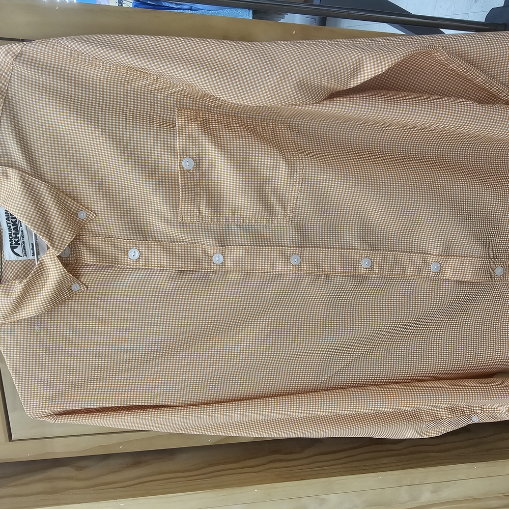 Men's Orange Checkered Shirt